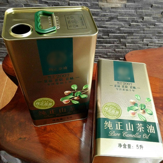 5升磨砂鐵效果山茶油鐵罐包裝