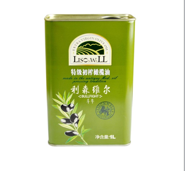 1L方形印花橄欖油鐵罐