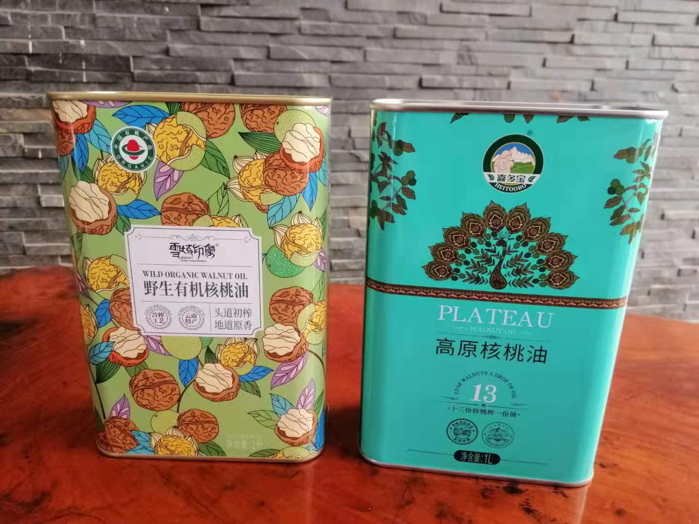 云南印花核桃油鐵罐 核桃油用什么包裝好