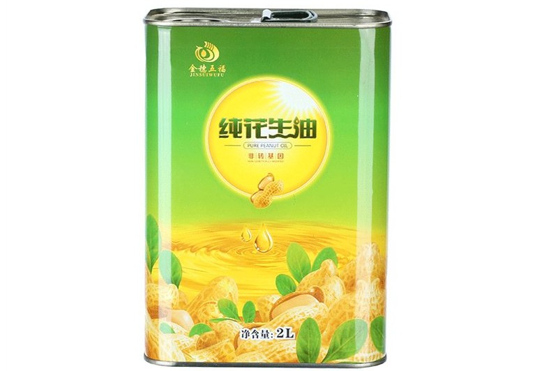 2L花生油鐵罐價格 花生油印花鐵桶定制